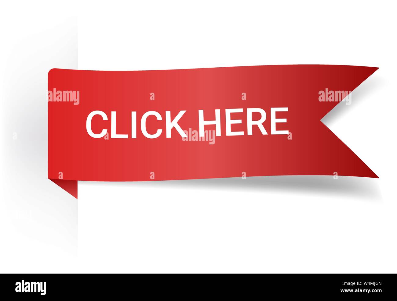 Click Here Realistic Detailed Curved Paper Banner. Ribbons With Space ...