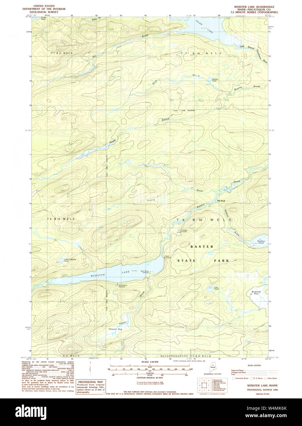 Maine USGS Historical Map ster Lake 103086 1988 24000 Restoration