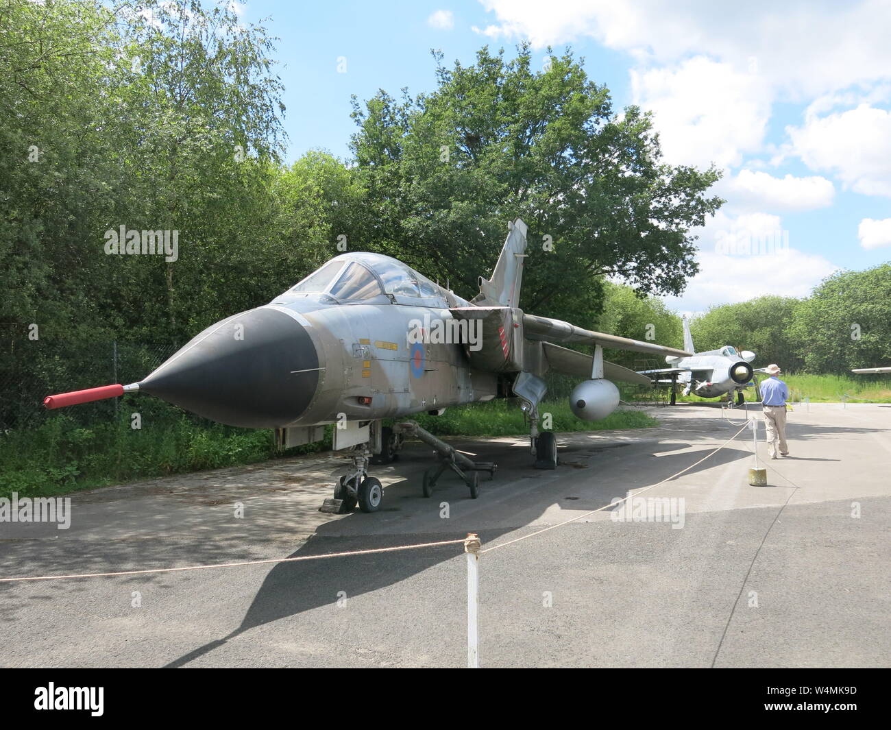 Yorkshire Air Museum has many military aircraft on display, including this Tornado fighter jet that served in the Gulf War. Stock Photo