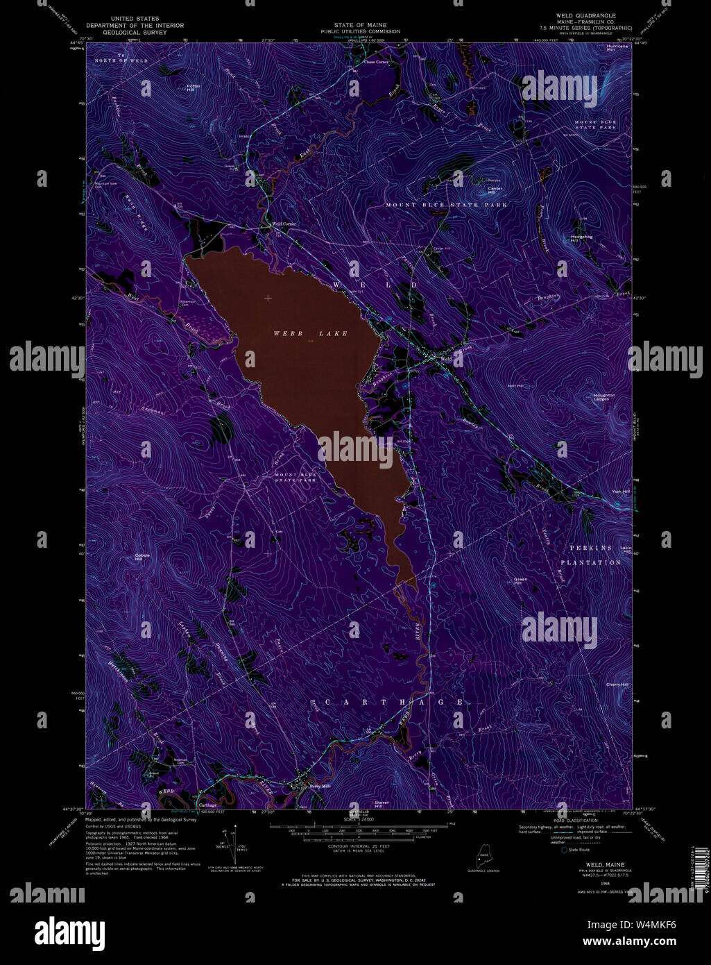 Maine USGS Historical Map Weld 103090 1968 24000 Inversion Restoration