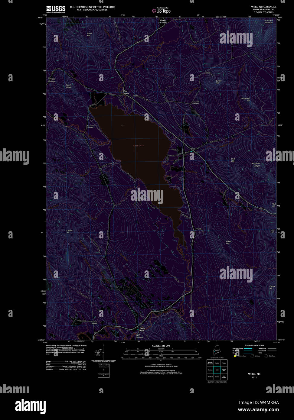 Maine USGS Historical Map Weld 20110829 TM Inversion Restoration Stock