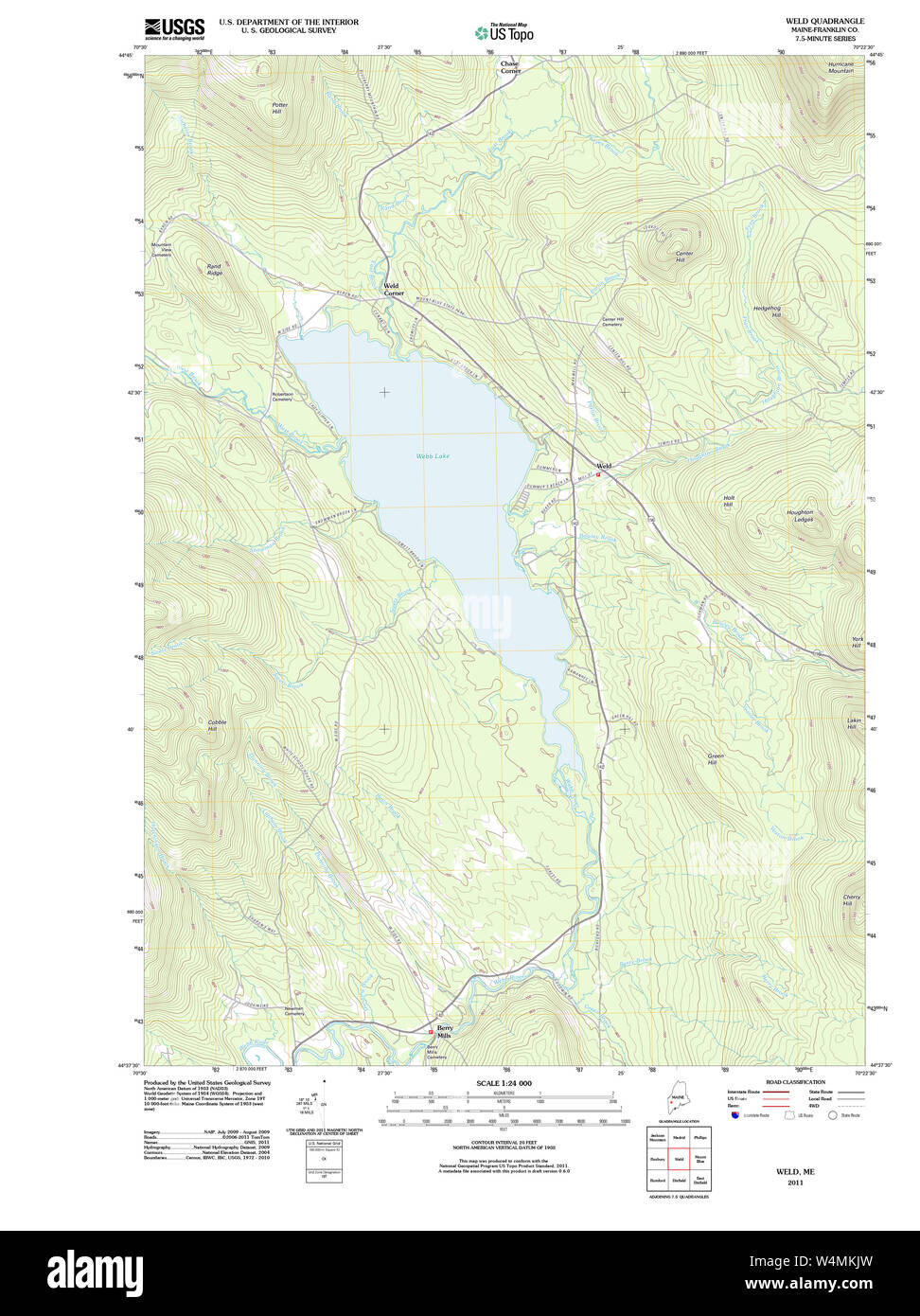 Maine USGS Historical Map Weld 20110829 TM Restoration Stock Photo Alamy