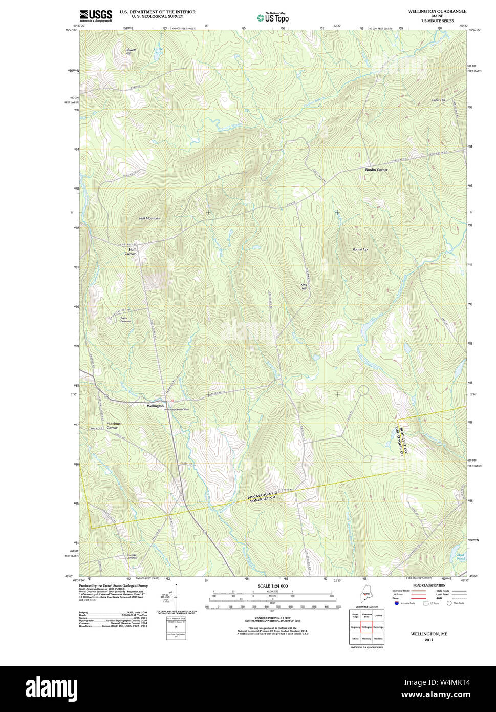 Maine USGS Historical Map Wellington 20110831 TM Restoration Stock