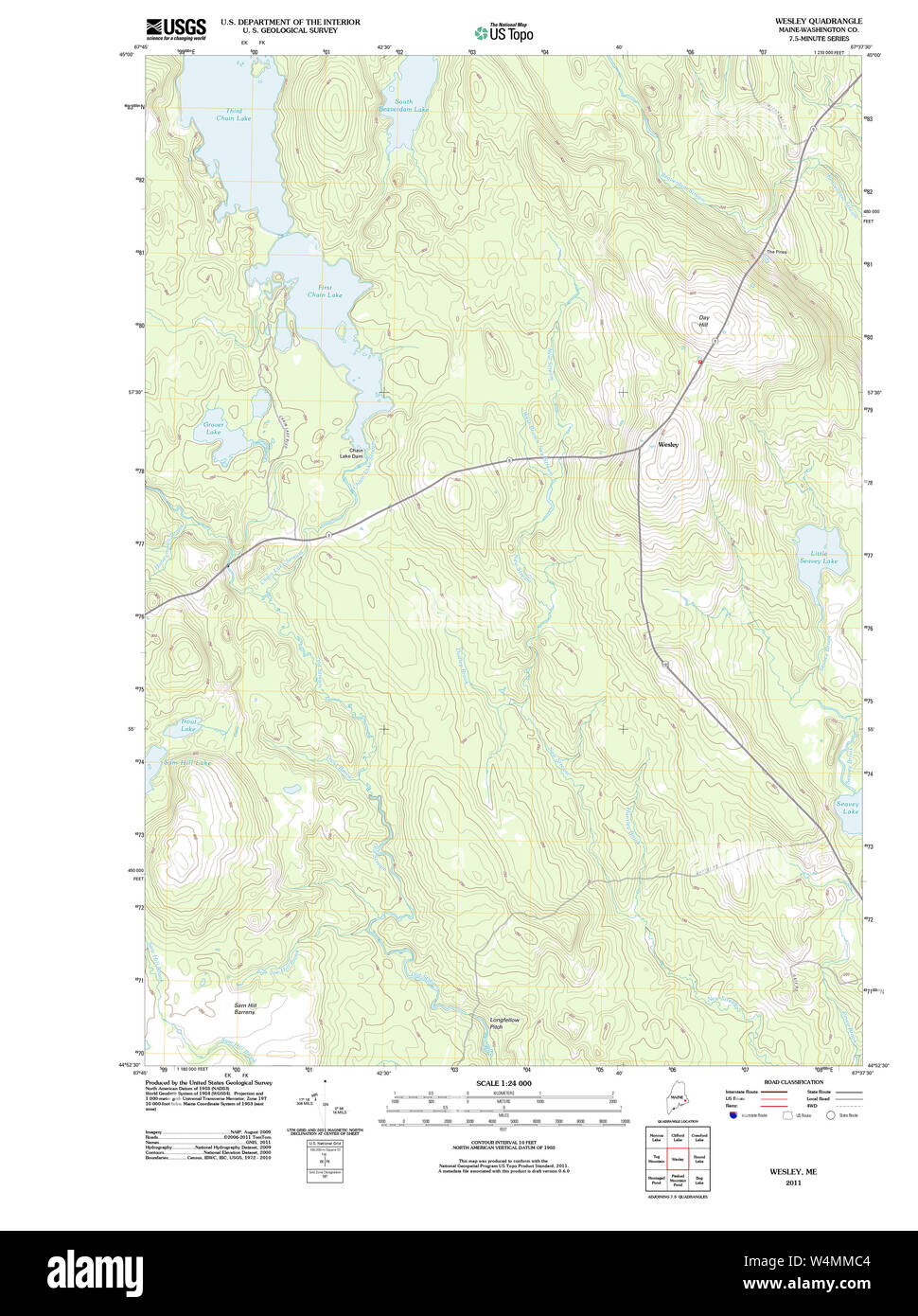 Maine USGS Historical Map Wesley 20110830 TM Restoration Stock Photo