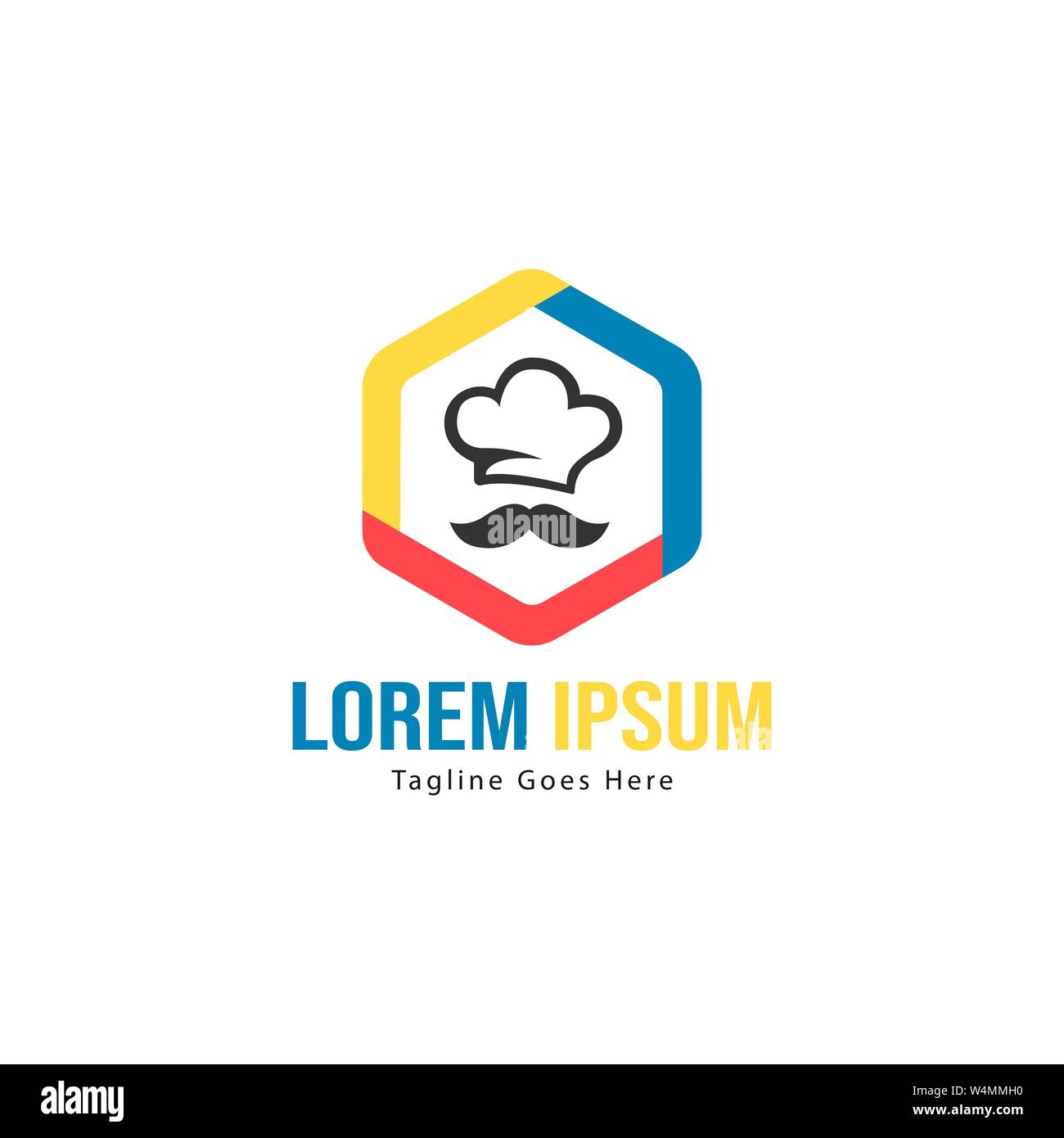 Chef logo template design with frame. minimalist Chef logo vector illustration design Stock Vector