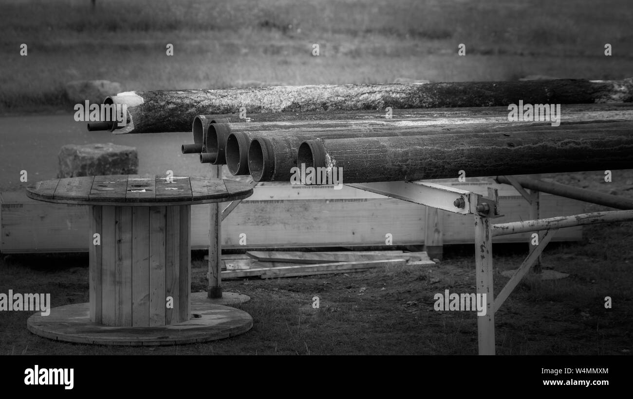 Black and white construction materials Stock Photo - Alamy