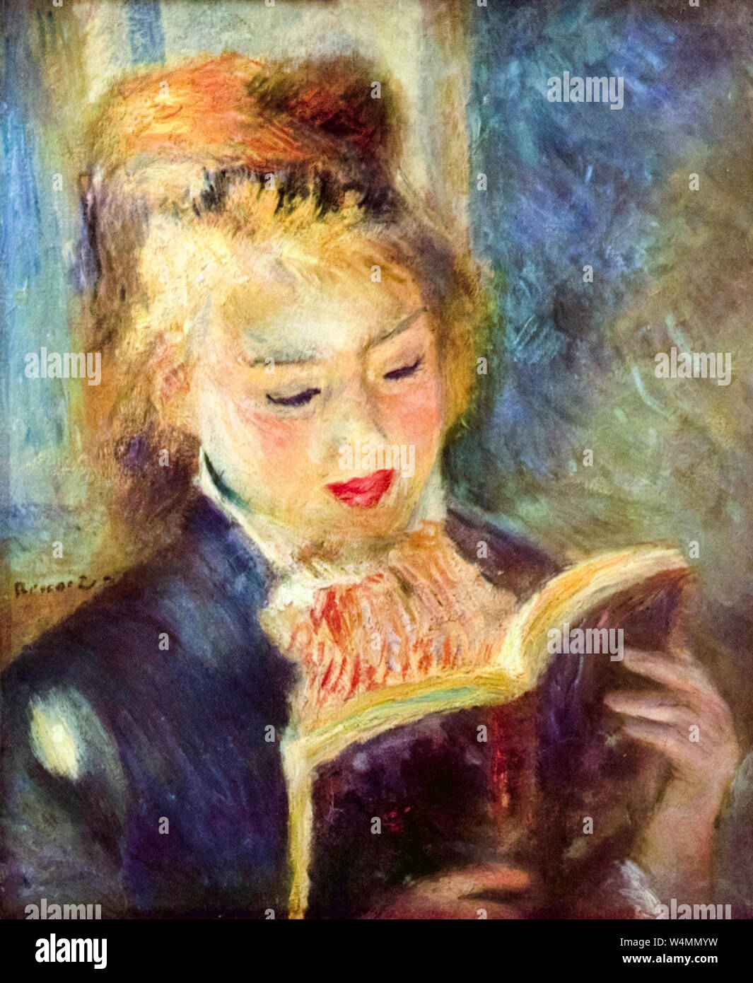 Pierre Auguste Renoir, The reading light, painting, 1874-1876 Stock Photo