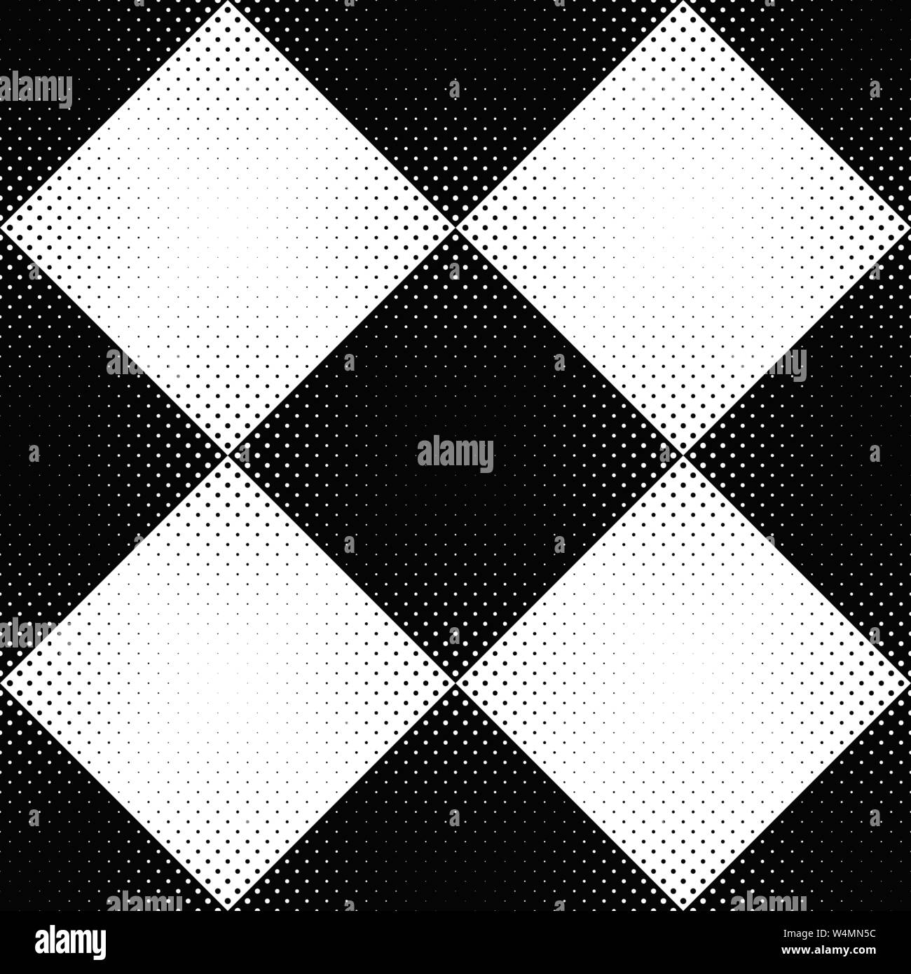 Seamless dot pattern background - black and white vector design Stock Vector
