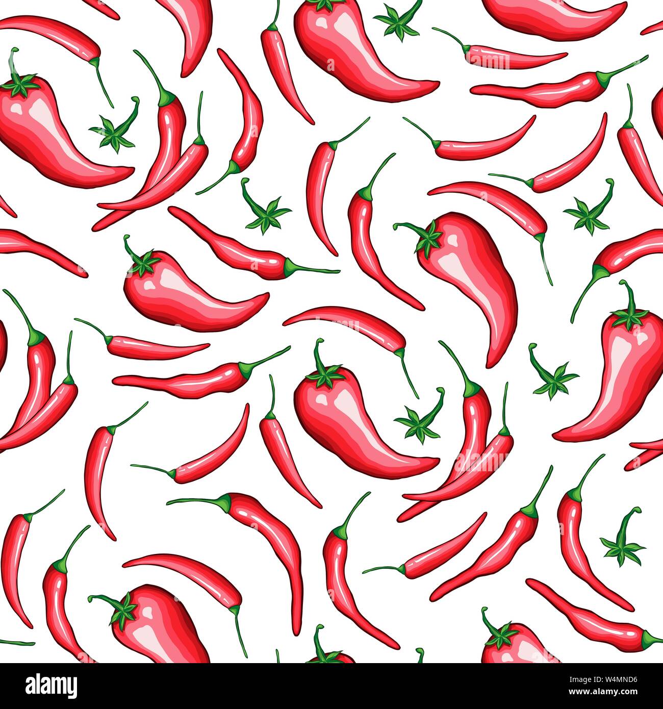 Red Chili Cartoon Seamless Pattern Hot Chilli Peppers Doodle Texture Cinco De Mayo Hand Drawn Mexican Restaurant Holiday Background Spicy Vegetable Wrapping Paper Vector Fill Stock Vector Image Art Alamy