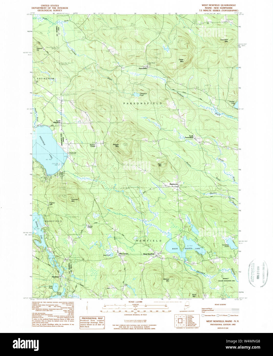 Maine USGS Historical Map West Newfield 461021 1983 24000 Restoration