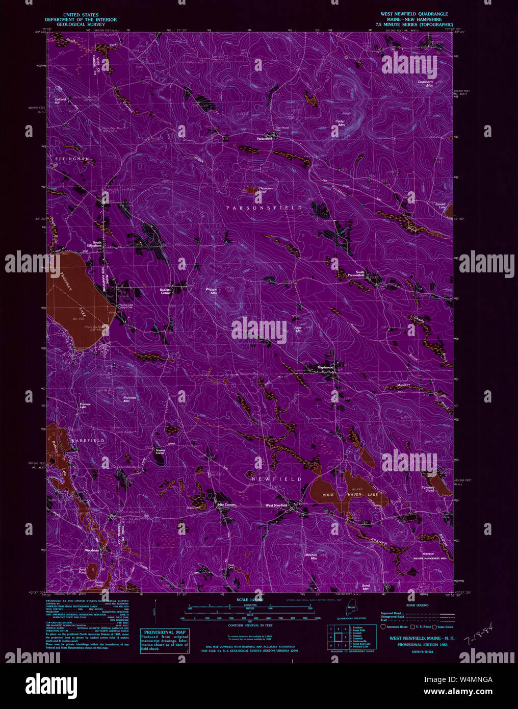 Maine USGS Historical Map West Newfield 807296 1983 24000 Inversion