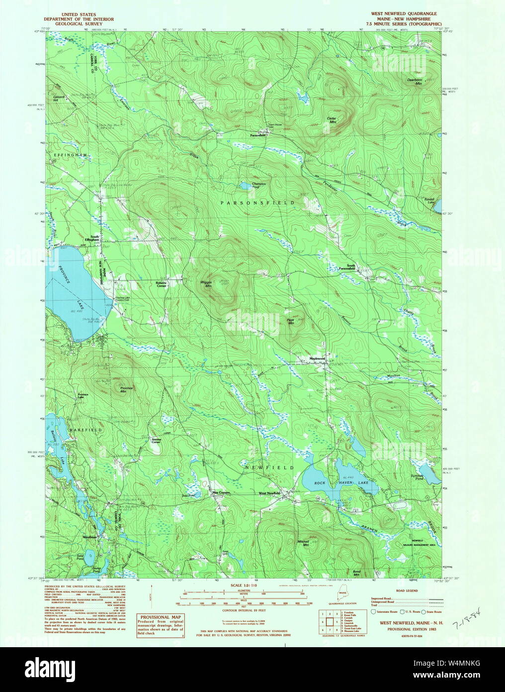Maine USGS Historical Map West Newfield 807296 1983 24000 Restoration Stock Photo Alamy