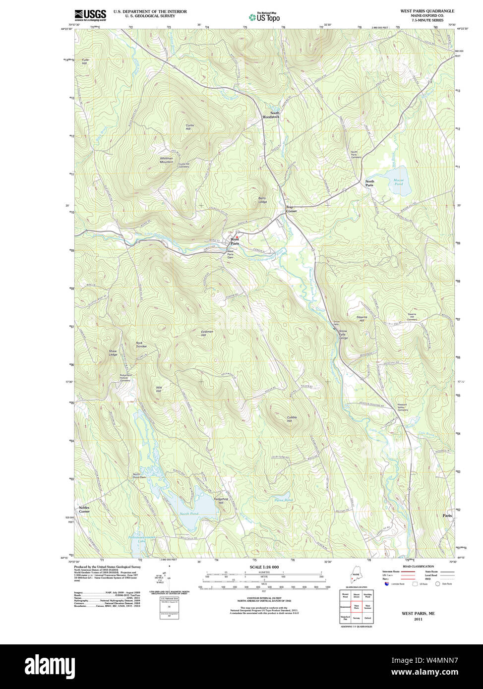 Maine USGS Historical Map West Paris 20110829 TM Restoration Stock