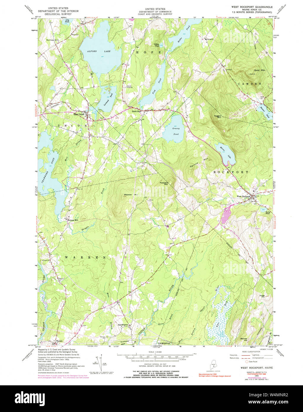 Maine USGS Historical Map West Rockport 103102 1955 24000 Restoration