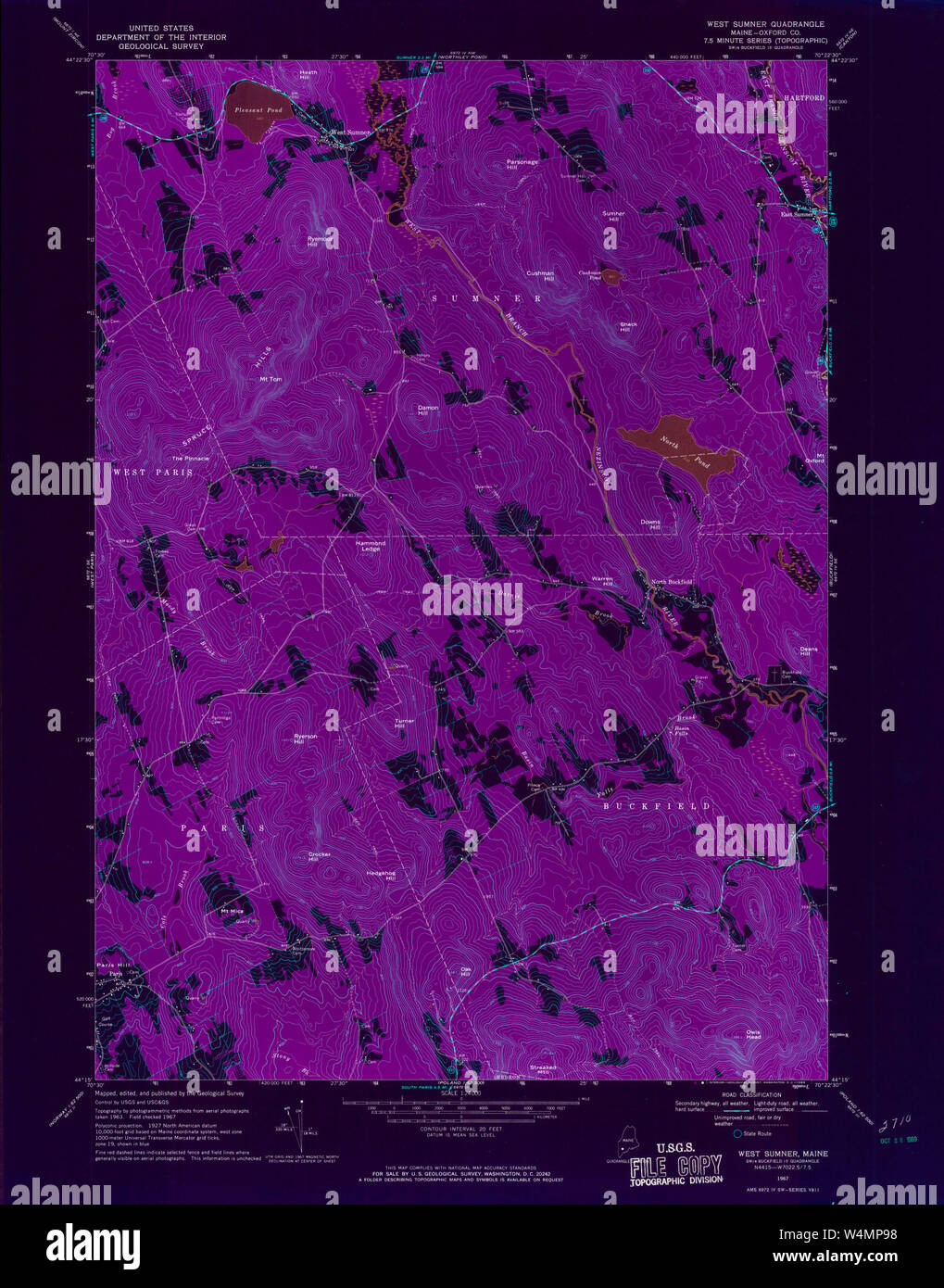Maine USGS Historical Map West Sumner 807304 1967 24000 Inversion
