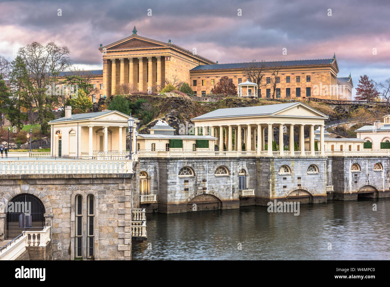 Philadelphia, Pennslvania, USA at the water works at dawn. Stock Photo