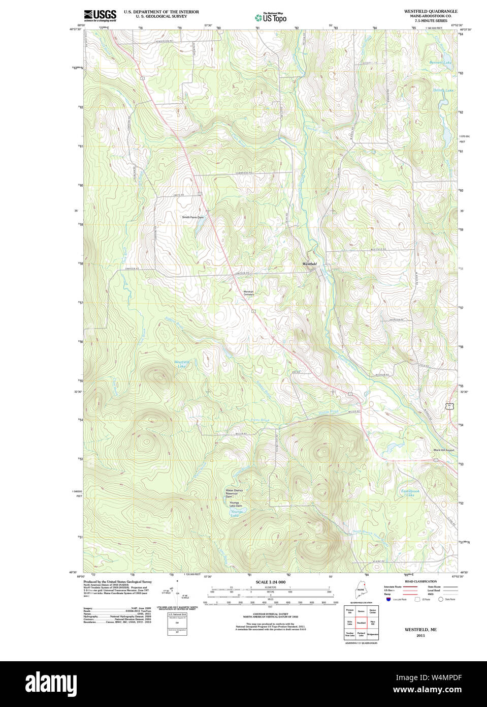 Maine USGS Historical Map Westfield 20110909 TM Restoration Stock Photo