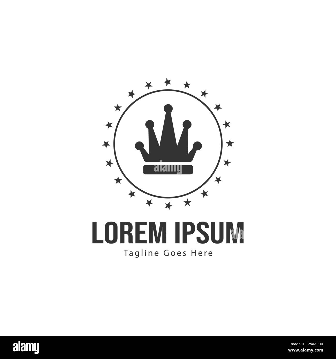 Crown logo template design with frame. minimalist crown logo vector ...