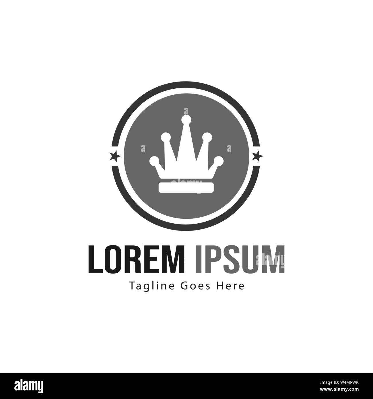 Crown logo template design with frame. minimalist crown logo vector ...