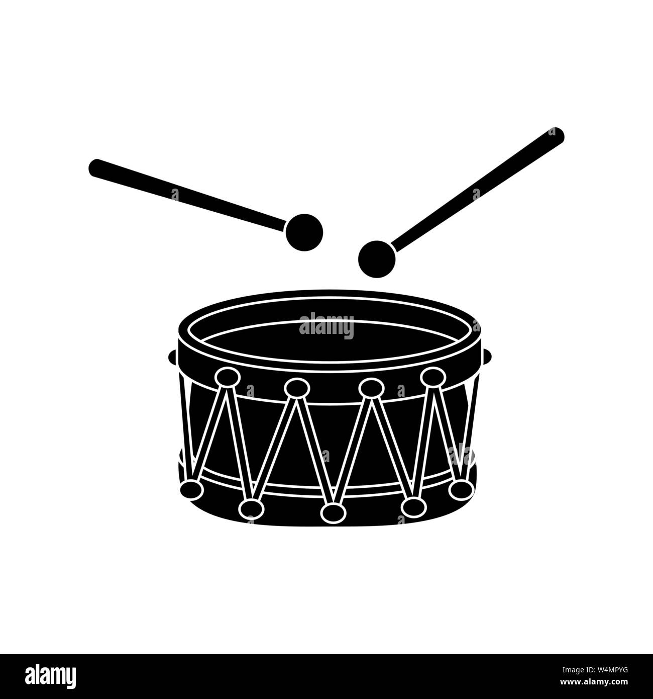 Drum Silhouette Cartoon Icon Symbol Design Isolated On White Background Stock Vector Image Art Alamy