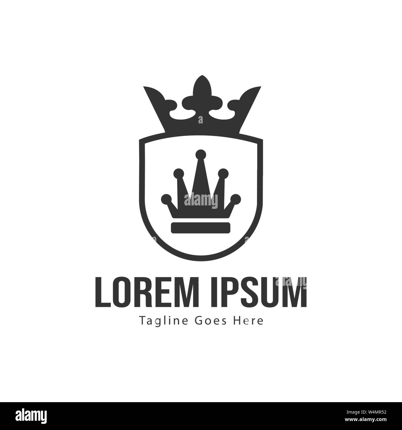 Crown logo template design with frame. minimalist crown logo vector ...