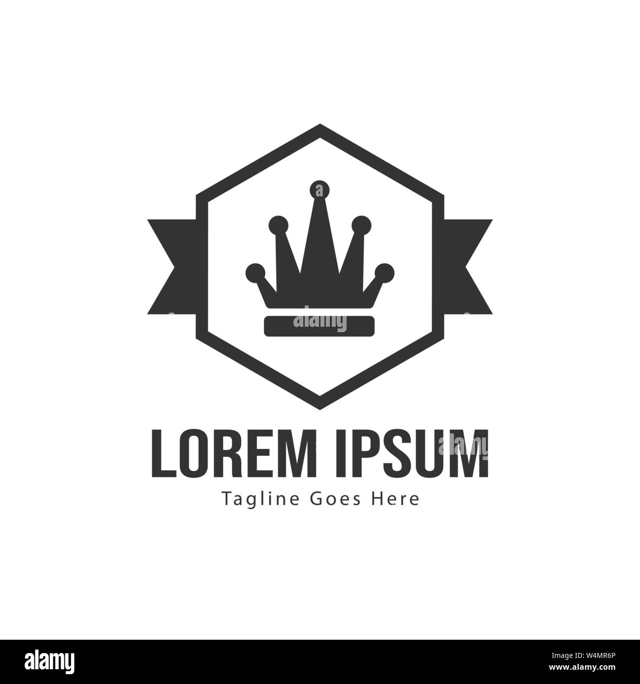 Crown logo template design with frame. minimalist crown logo vector ...