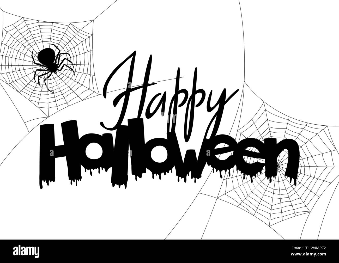 Background with black widow spiders. Stock Vector