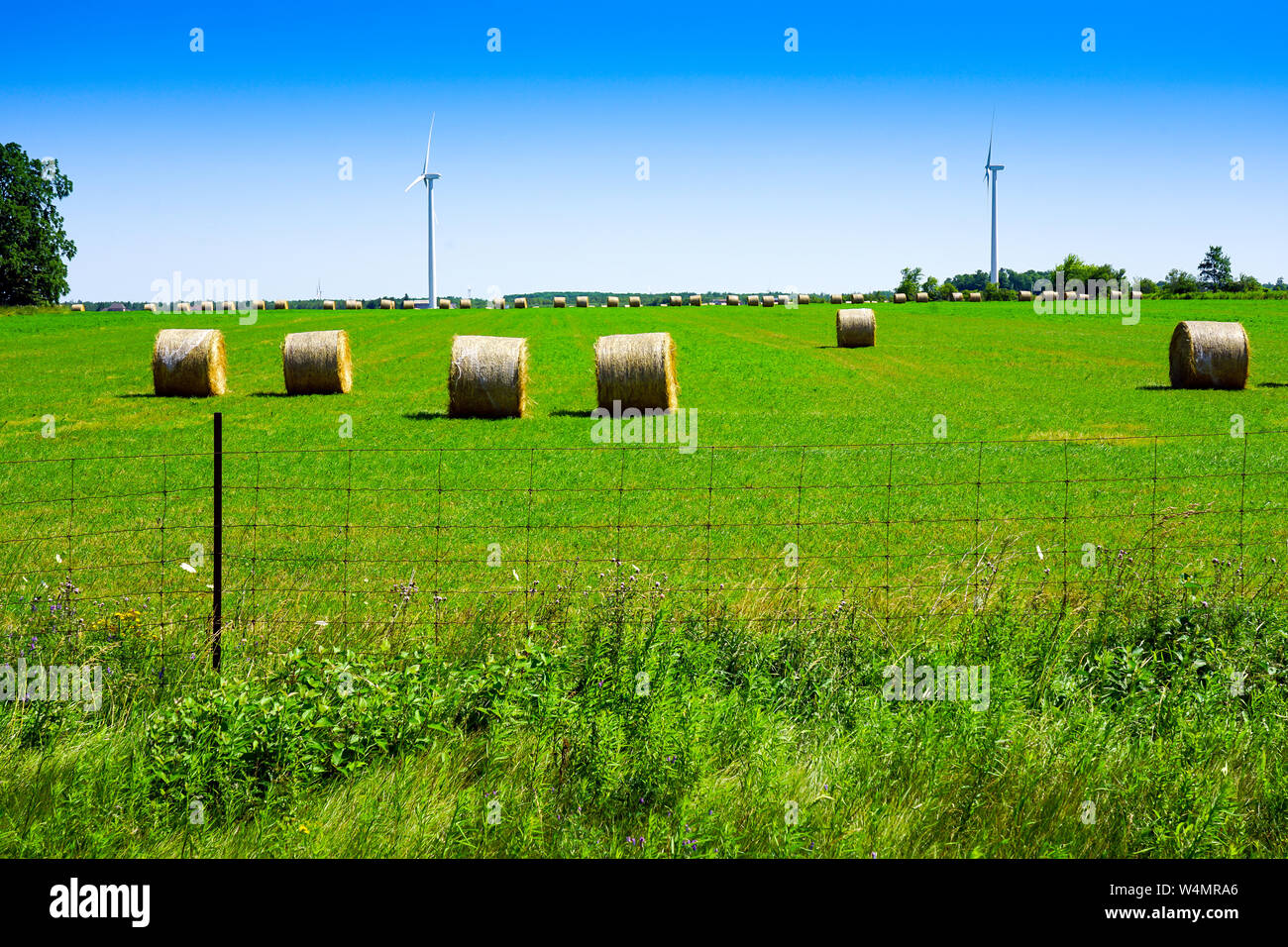 Wind Turbines near Shelburne, Ontario, Canada where the landscape