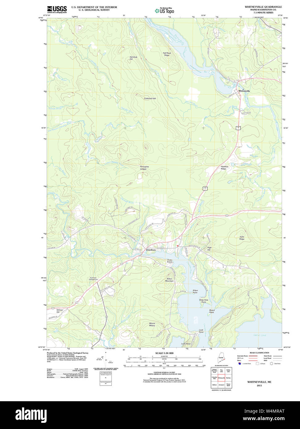 Maine USGS Historical Map Whitneyville 20110909 TM Restoration Stock