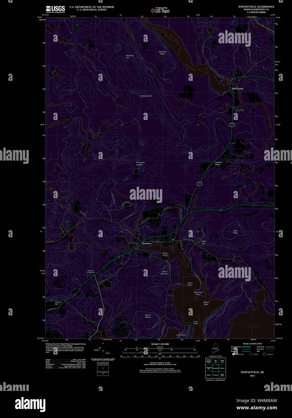 Maine USGS Historical Map Whitneyville 20110909 TM Inversion