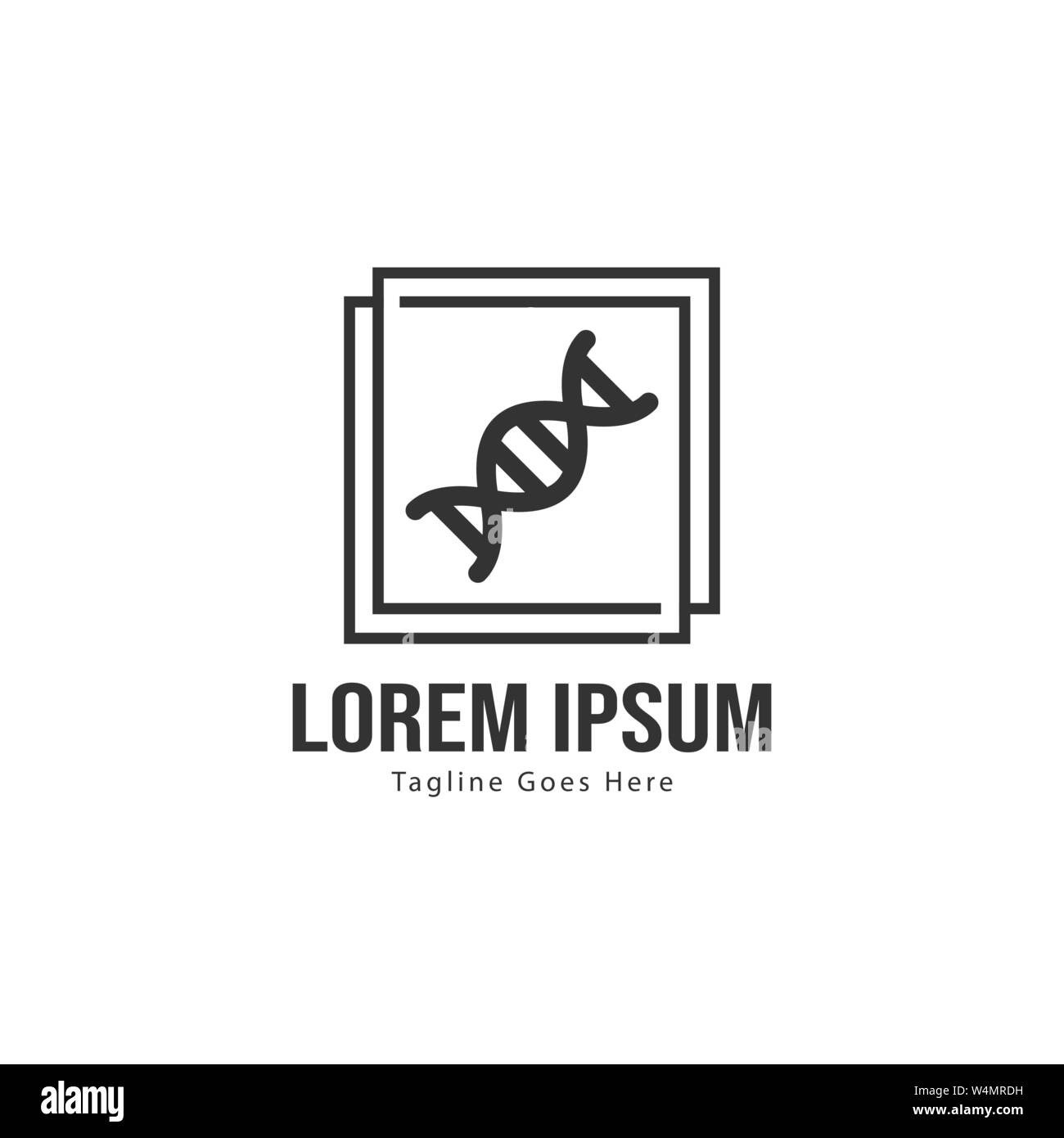 Dna Logo Template Design With Frame Minimalist Dna Logo Vector Illustration Design Stock Vector Image Art Alamy
