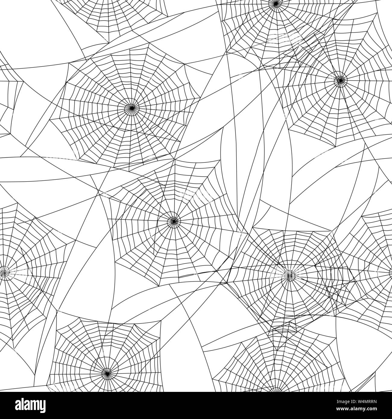 Spider web silhouette Halloween seamless pattern Stock Vector Image ...