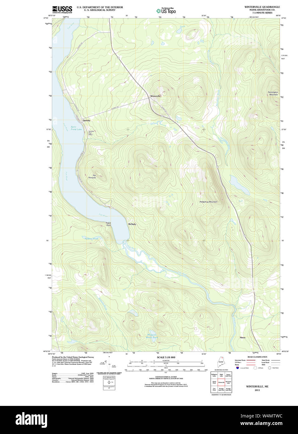Maine USGS Historical Map Winterville 20110909 TM Restoration Stock