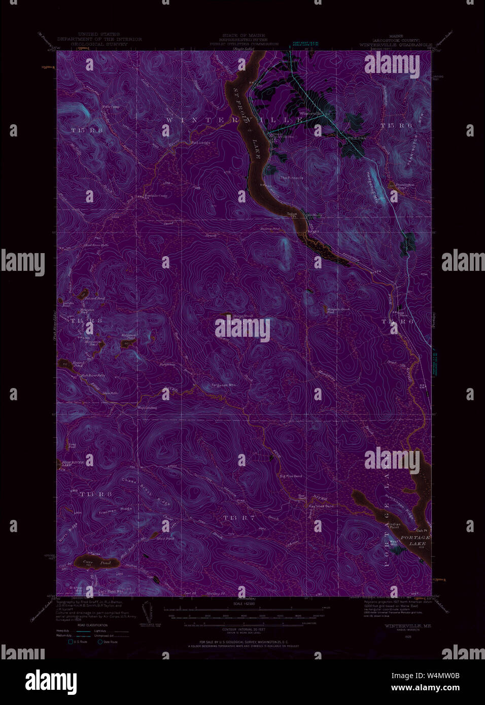 Maine USGS Historical Map Winterville 306851 1928 62500 Inversion