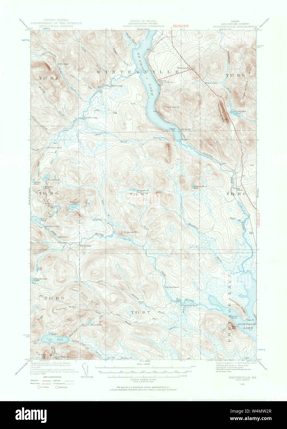 Maine USGS Historical Map Winterville 306852 1928 62500 Restoration ...