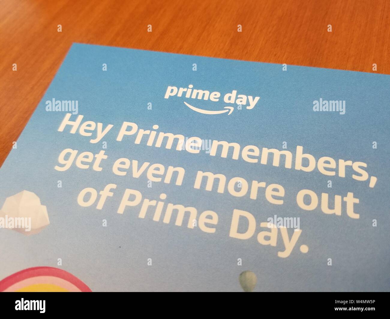 Close-up of logo for  Prime Day sale on flyer announcing