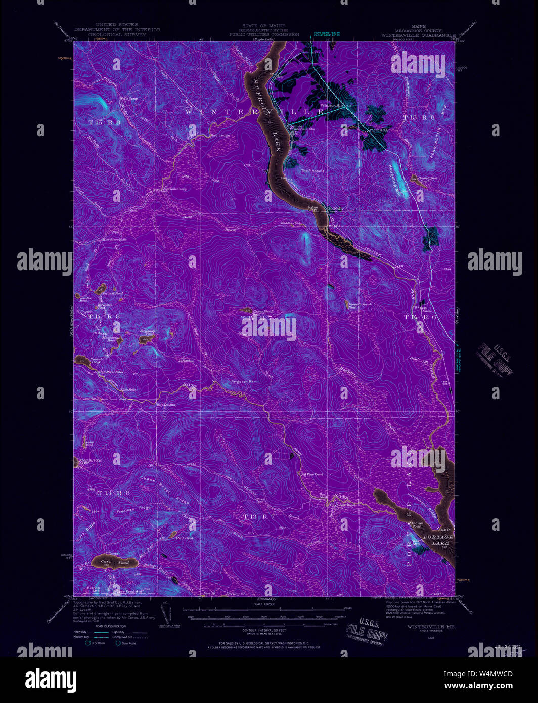 Maine USGS Historical Map Winterville 461031 1928 62500 Inversion