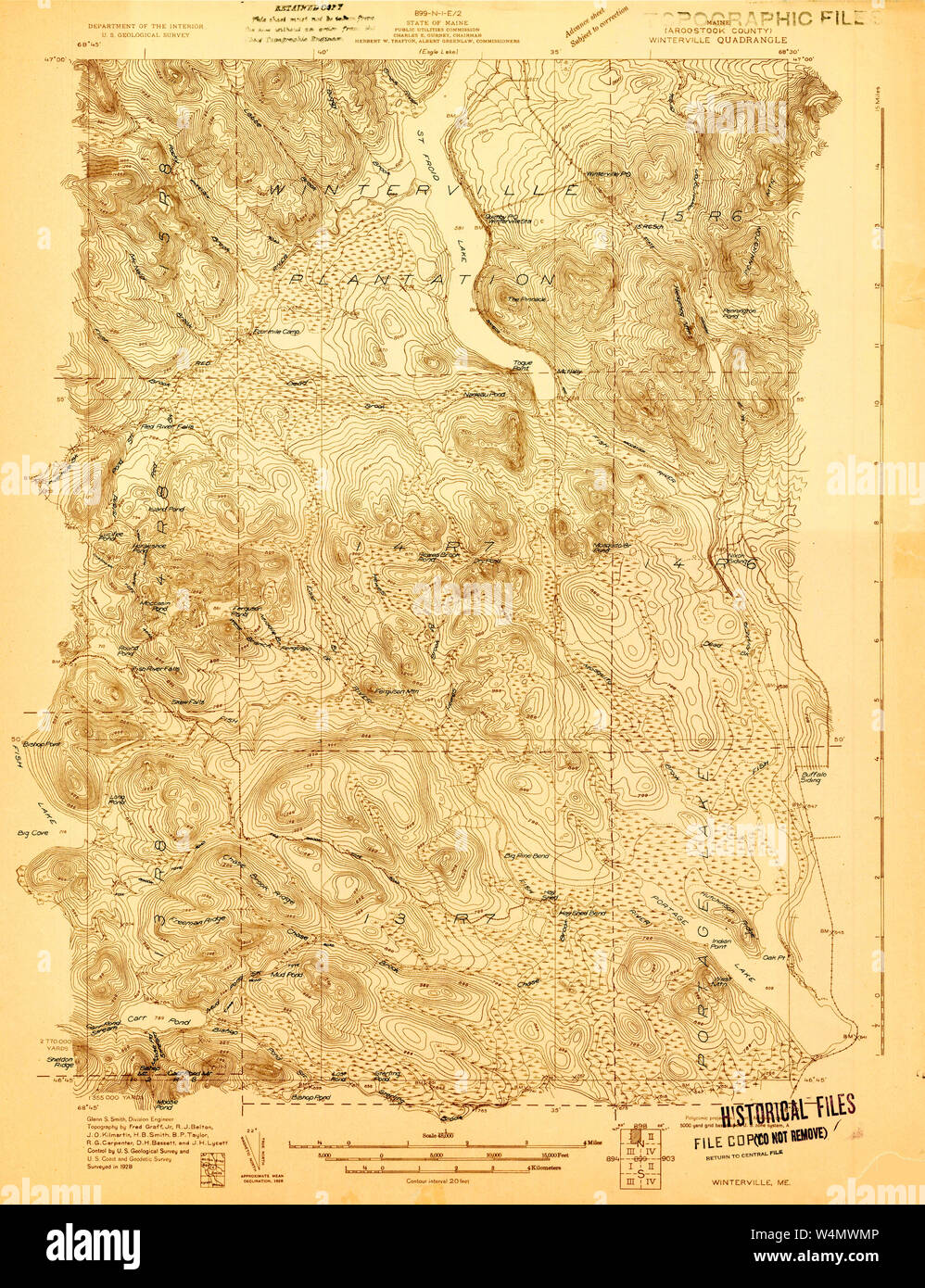 Maine USGS Historical Map Winterville 807735 1928 48000 Restoration