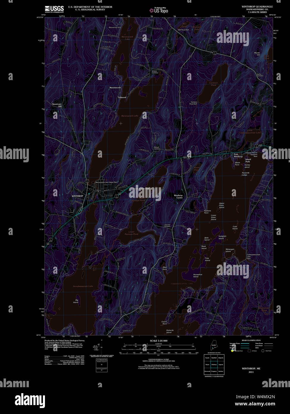 Maine USGS Historical Map Winthrop 20110906 TM Inversion Restoration ...