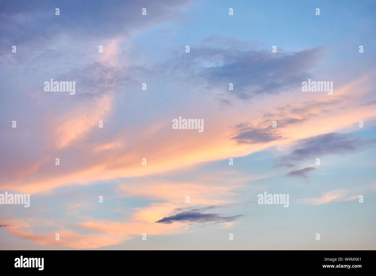 Beautiful Sunset Sky With Colorful Clouds Natural Background Stock Photo Alamy