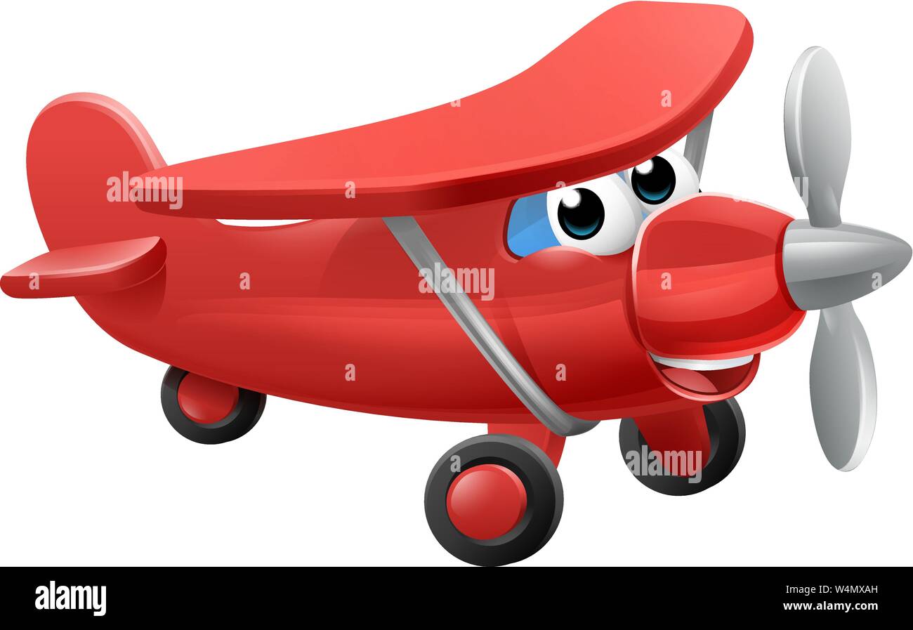 Airplane Cartoon Character Stock Vector