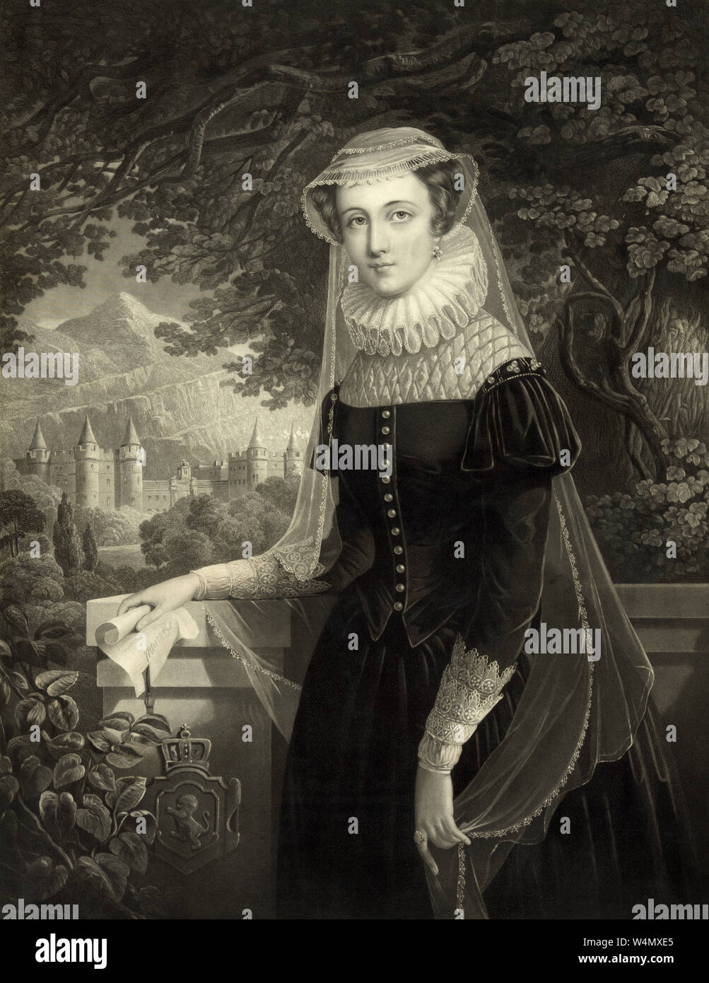 Mary, Queen of Scots (1542–1587), originally Mary Stuart (or Mary Stewart), was also known as Mary I of Scotland. Stock Photo