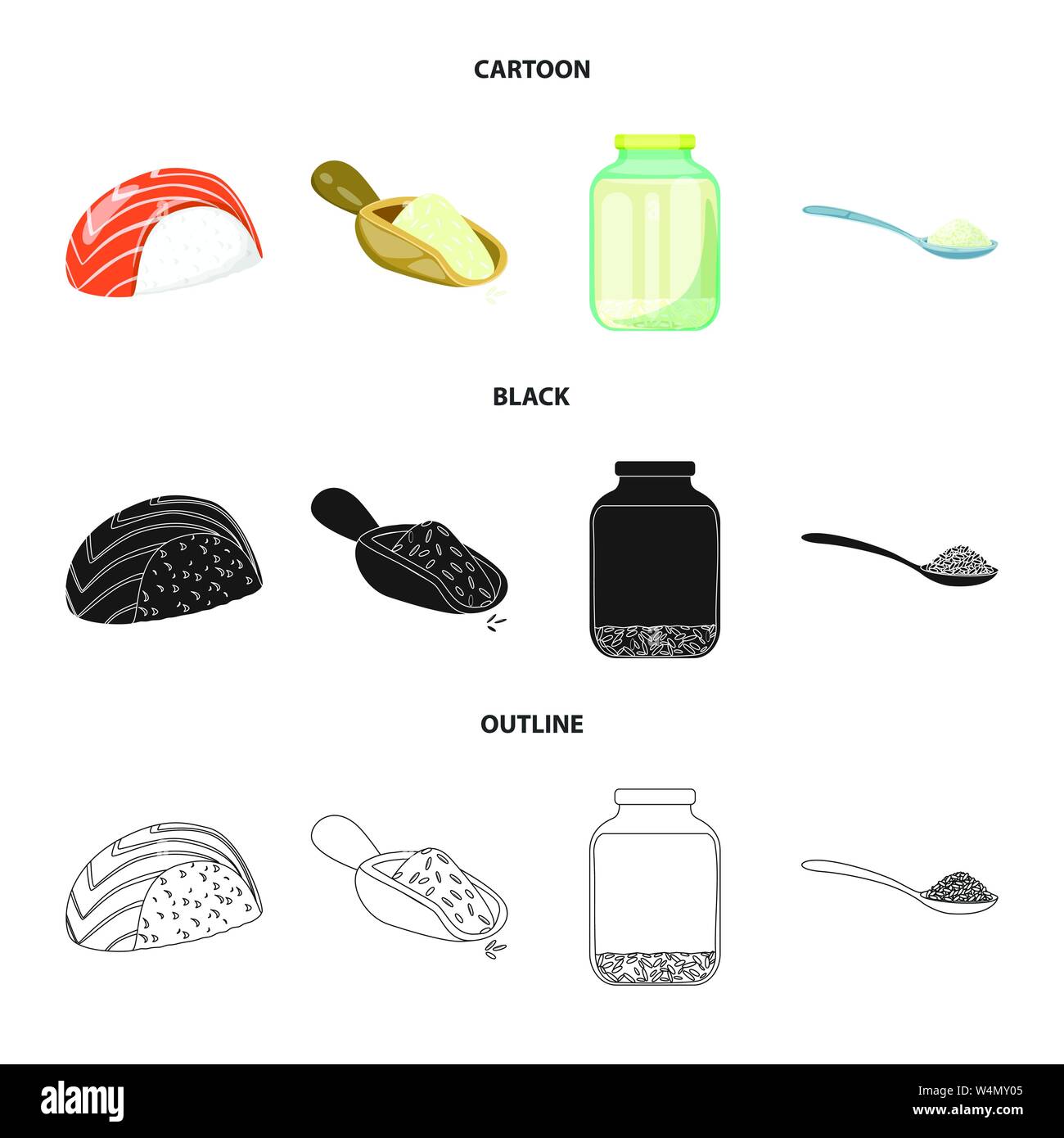 Isolated object of crop and ecological symbol. Set of crop and cooking ...