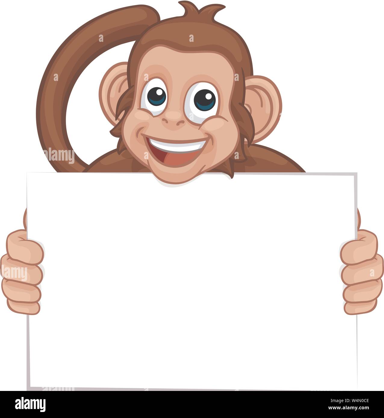 Monkey Cartoon Character Animal Holding Sign Stock Vector Image & Art - Alamy Monkey Cartoon Character Animal Holding Sign Stock Vector Image & Art - Alamy