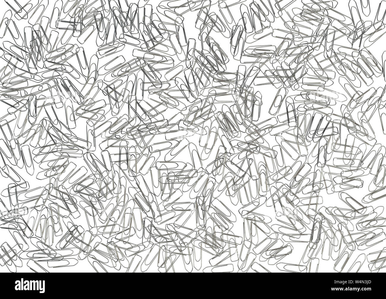 background made up of lots of metal paper clips Stock Photo
