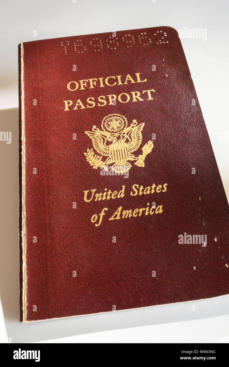 1960's Official US Passport Booklet, USA Stock Photo