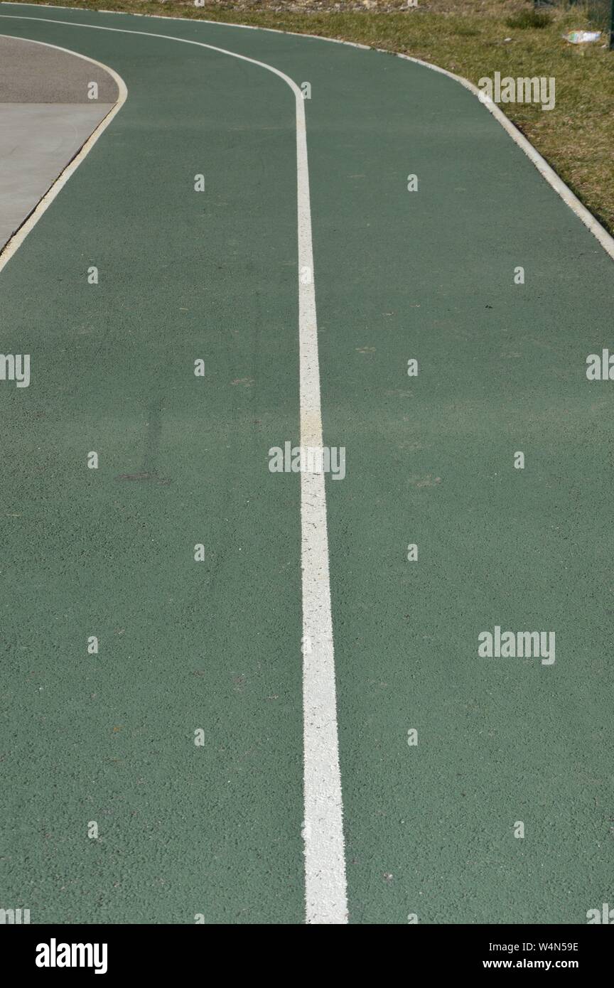 Closeup on a jogging runway Stock Photo
