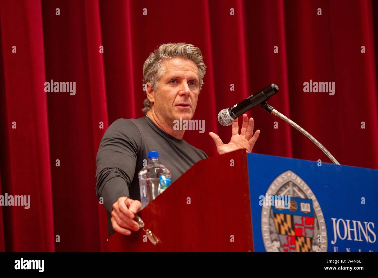 Donny Deutsch, marketing professional and television personality, speaking during a Milton S Eisenhower Symposium at the Johns Hopkins University, Baltimore, Maryland, November 9, 2010. From the Homewood Photography Collection. () Stock Photo