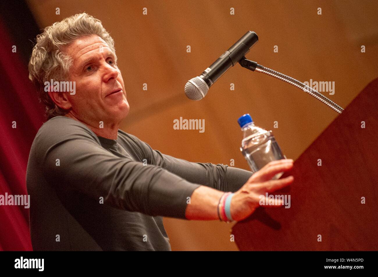 Close-up of Donny Deutsch, marketing professional and television personality, participating in a Milton S Eisenhower Symposium at the Johns Hopkins University, Baltimore, Maryland, November 9, 2010. From the Homewood Photography Collection. () Stock Photo