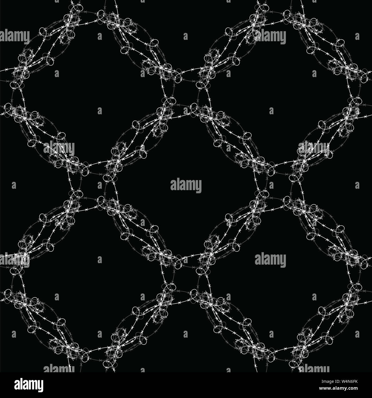 Barbed Wire Circle Seamless Pattern. Stylized Prison Concept. Symbol of ...
